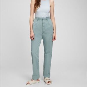 Gap TALL Mineral Blue High Rise Pleated Khakis